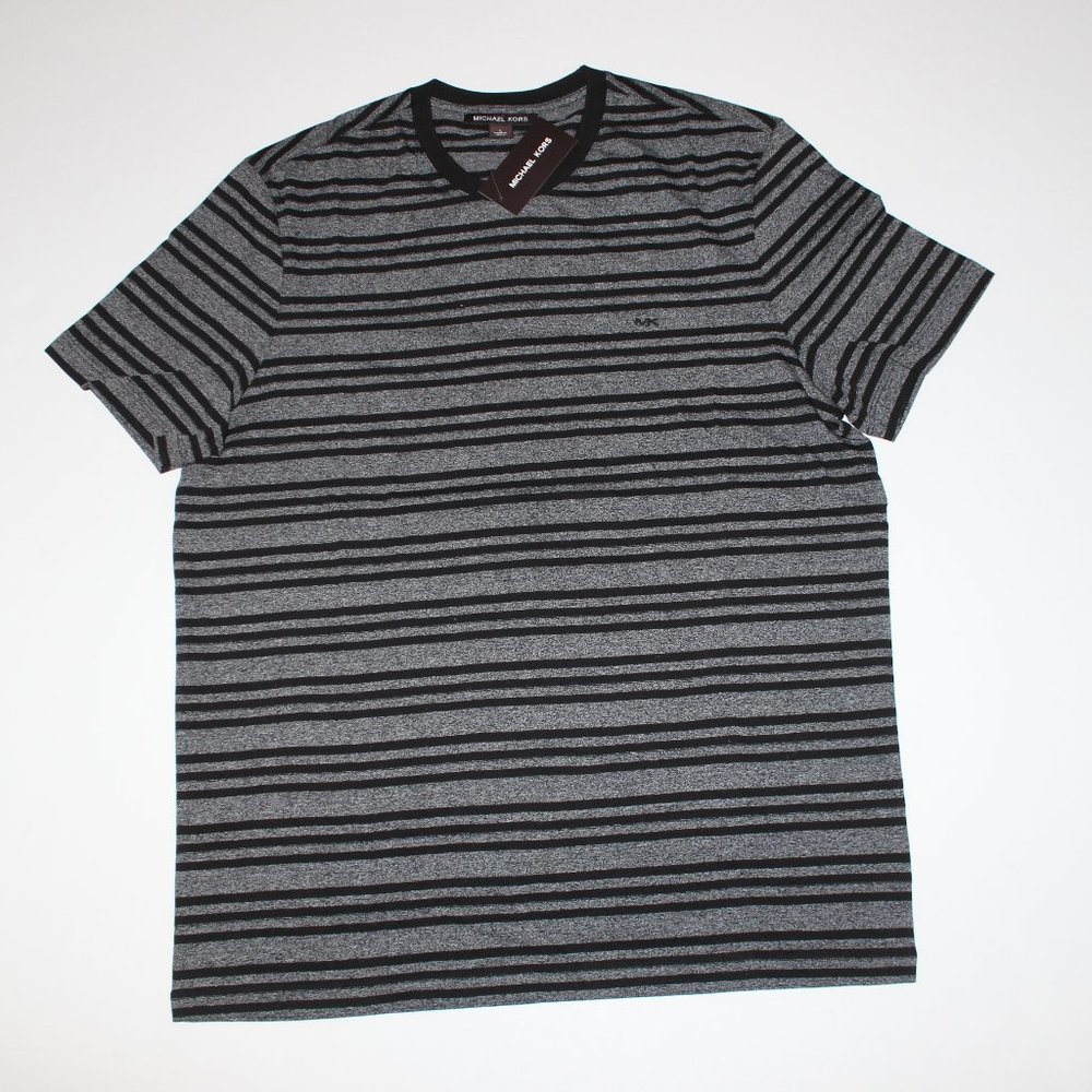 MICHAEL KORS BLACK STRIPE T-SHIRT LARGE